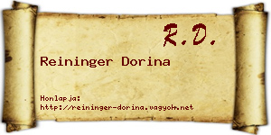 Reininger Dorina névjegykártya